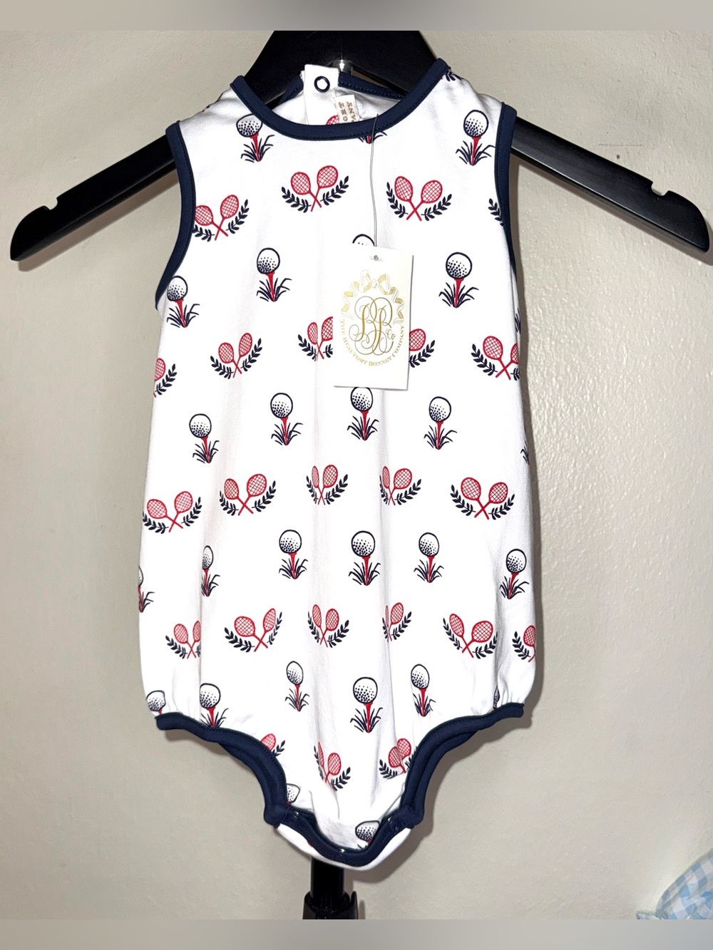 The Beaufort Bonnet Company Patton Play Bubble in "Little Sport", sz 18-24m NWT